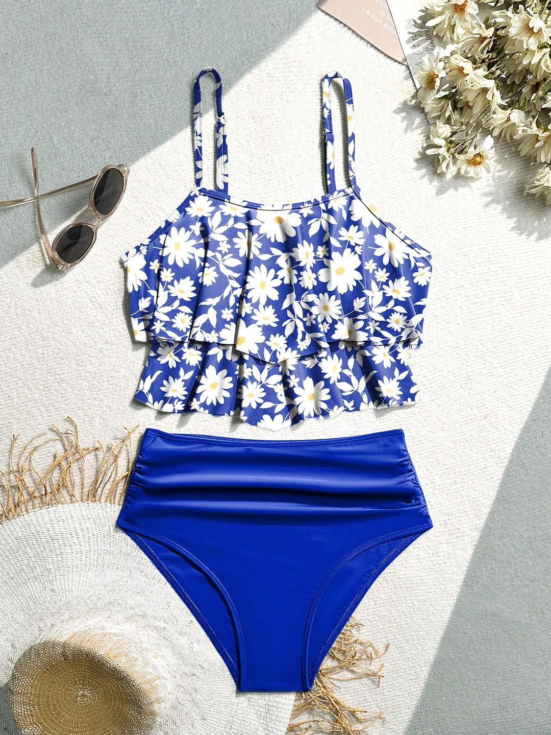 Dame bikini sæt med voluminøst flæse design Skovae