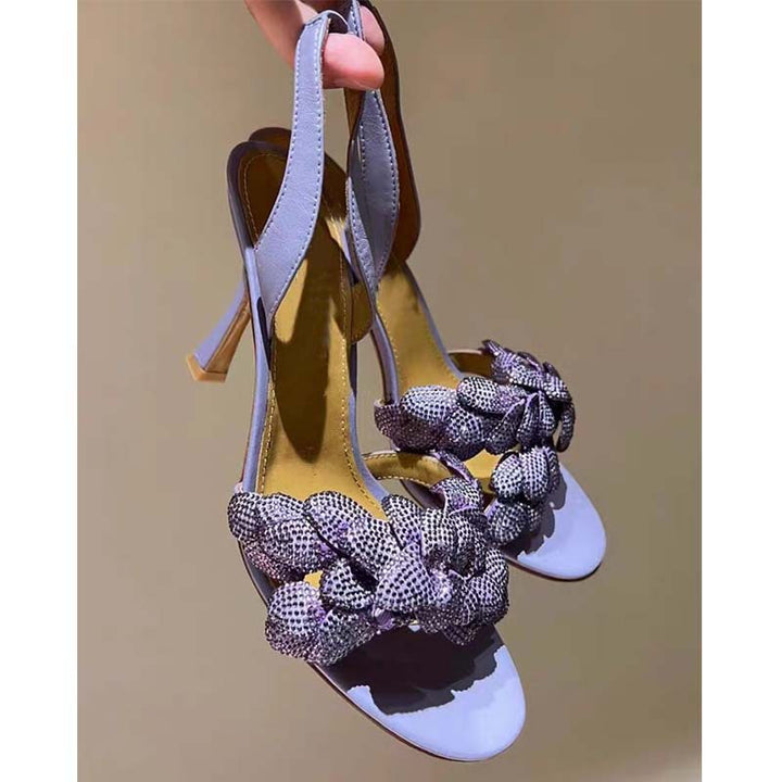 Femme Elegante Slingback-Højhælede med dekorativ rhinestone-knude Stilla