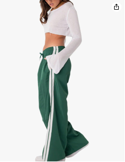 Dame sporty brede joggingbukser med sideline Stilla