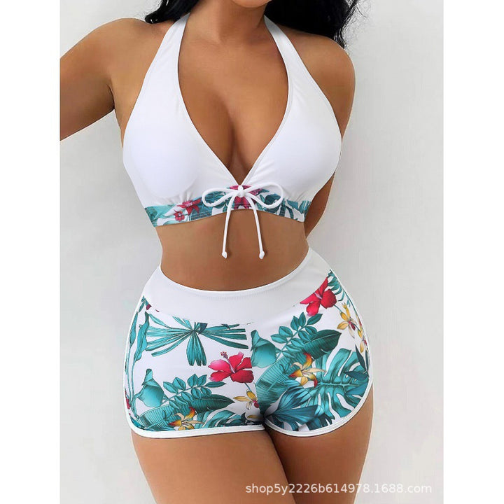 Dame Højhalset Bikini med legesygt Blomsterprint Skovae