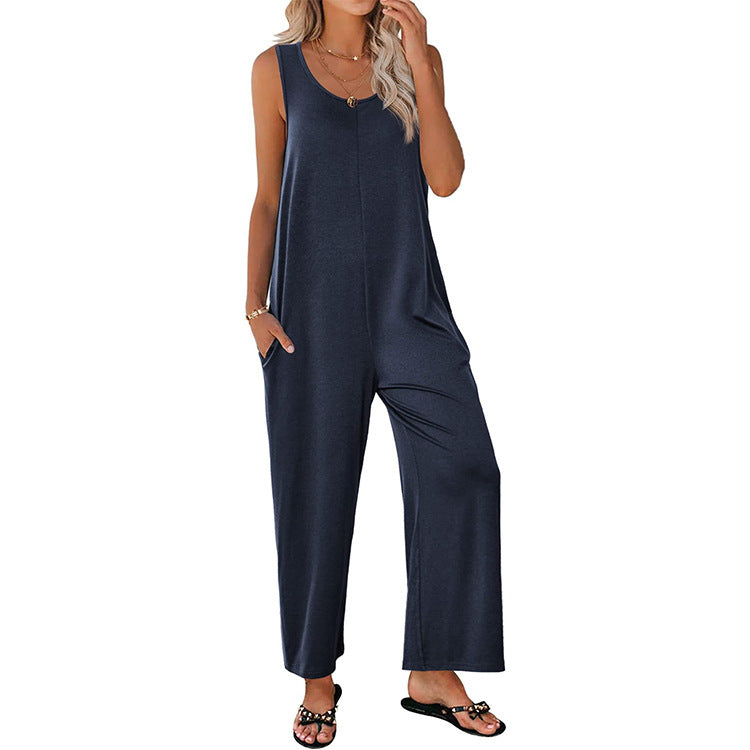 Dame Casual Jumpsuit med vide ben og praktiske lommer Stilla