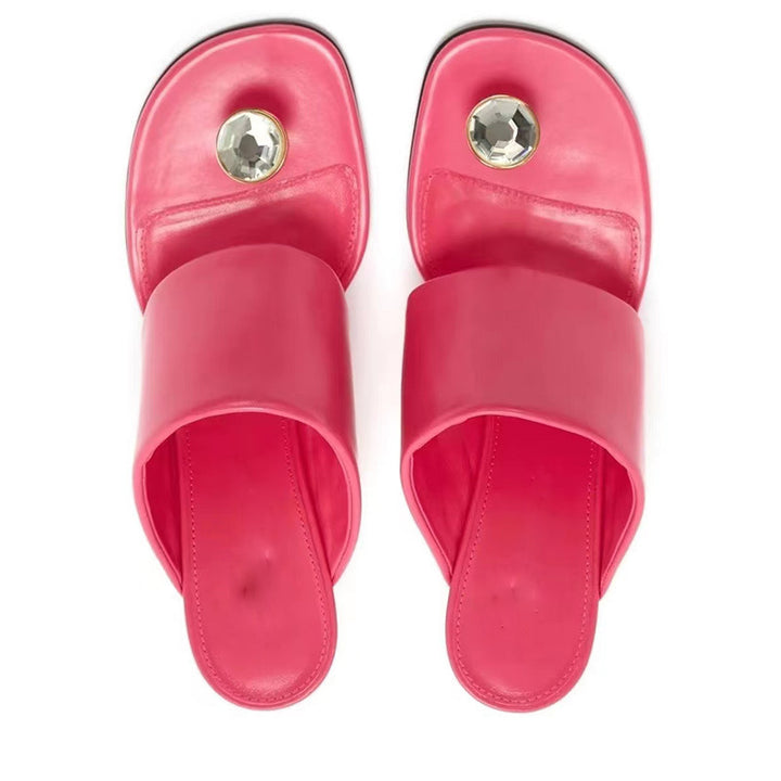 Femme Fashion-Forward Slide Mules med skulpturelt hældesign Stilla