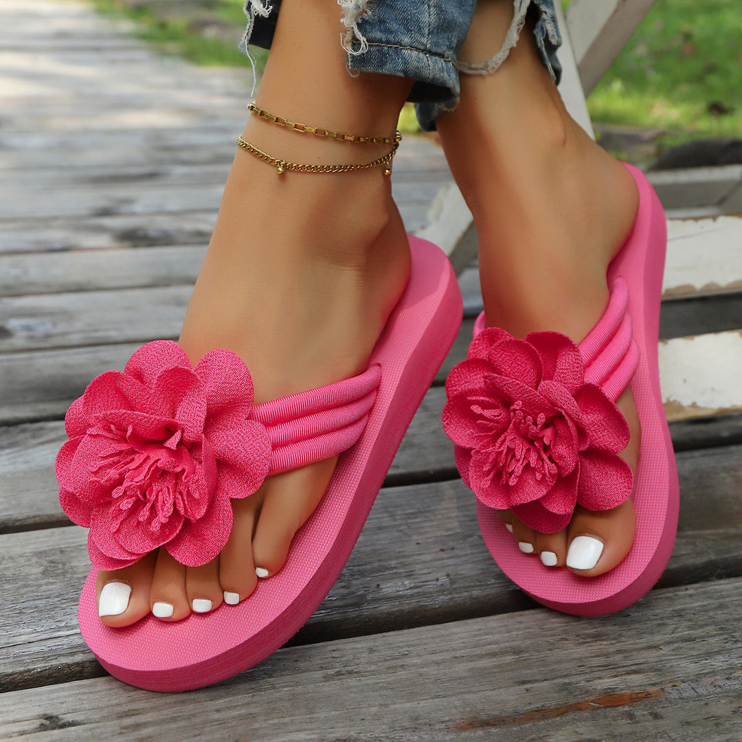 Dame Elegant Tåsplit Sandaler med blomstret design Stilla