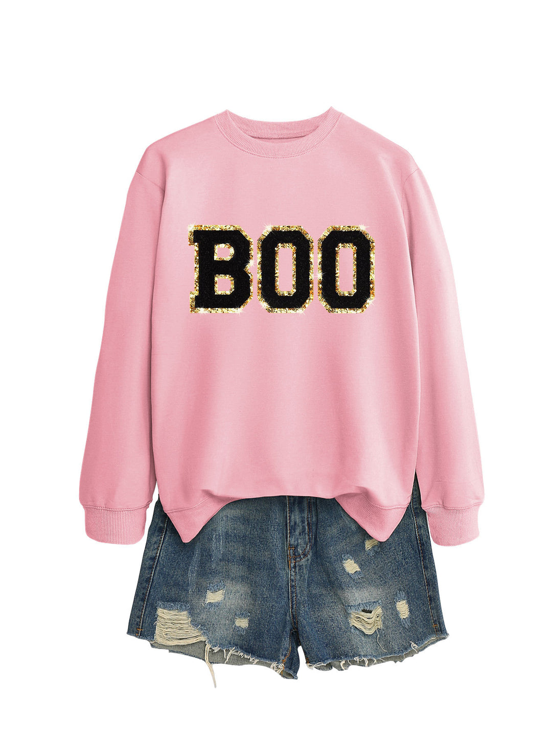 Dame sweatshirt med glitrende print Stilla