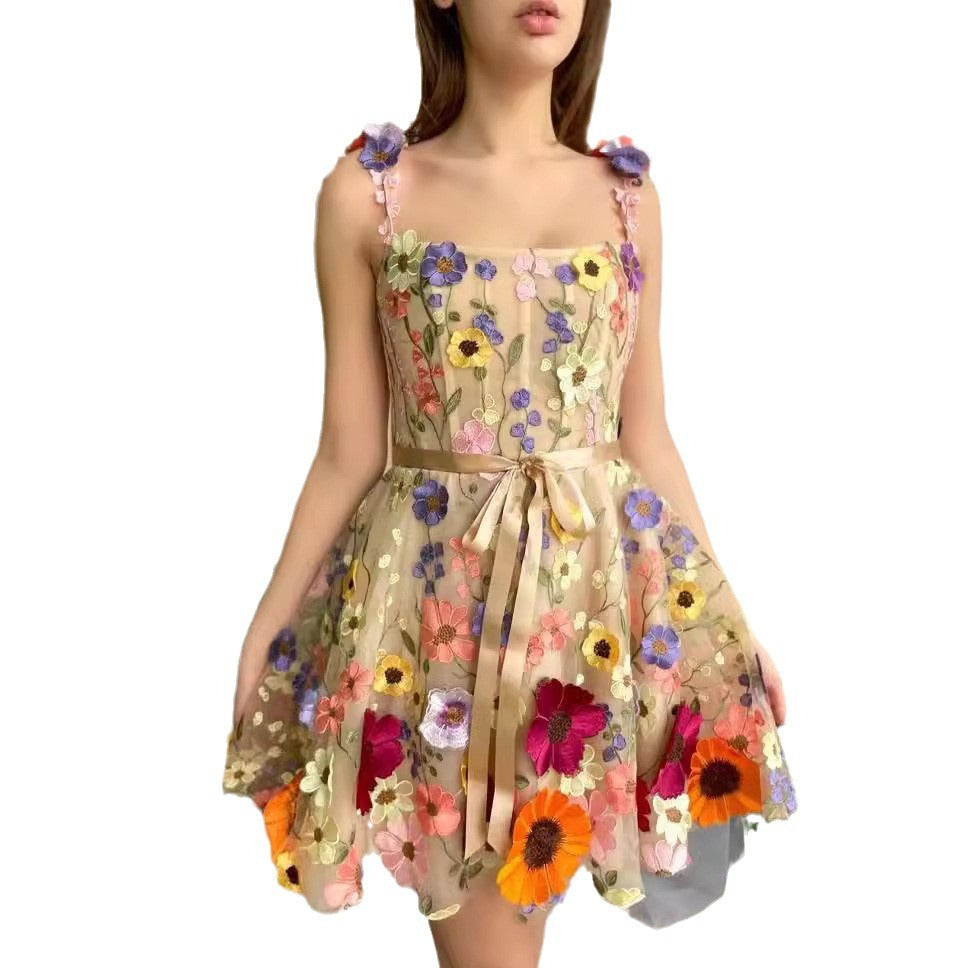 Stilla | Chic Blomster Broderi Bodycon Sexet Kjole