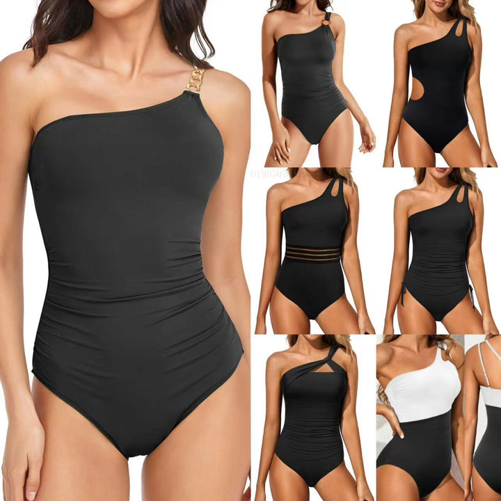 Dame En-sidet swimsuit med smart farveblok-design Skovae