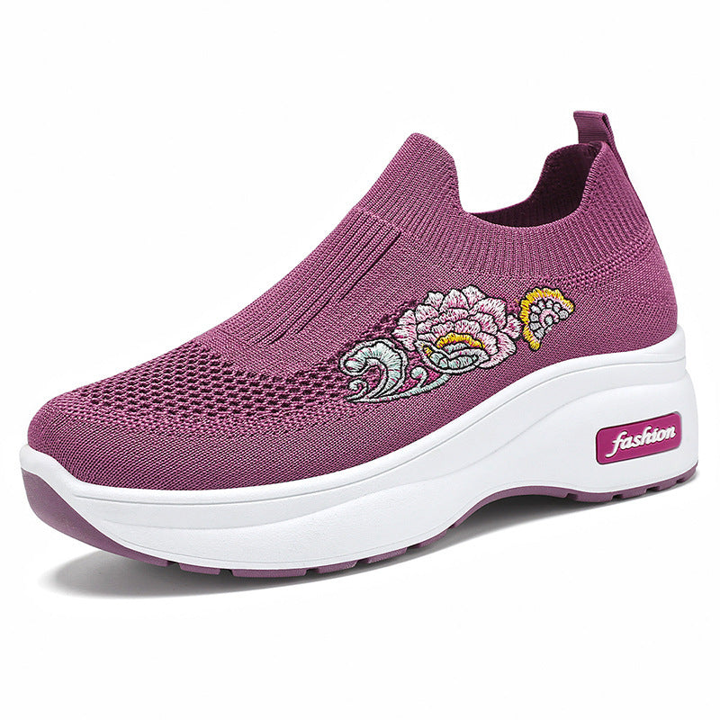 Dame Komfortable Sneakers med elastisk overdel og moderigtig broderi Stilla