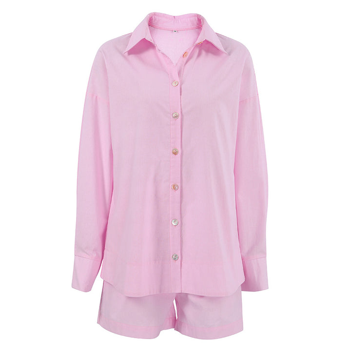 Dame overdimensioneret skjorte bluse i let materiale med lange ærmer og elegante knapper Stilla