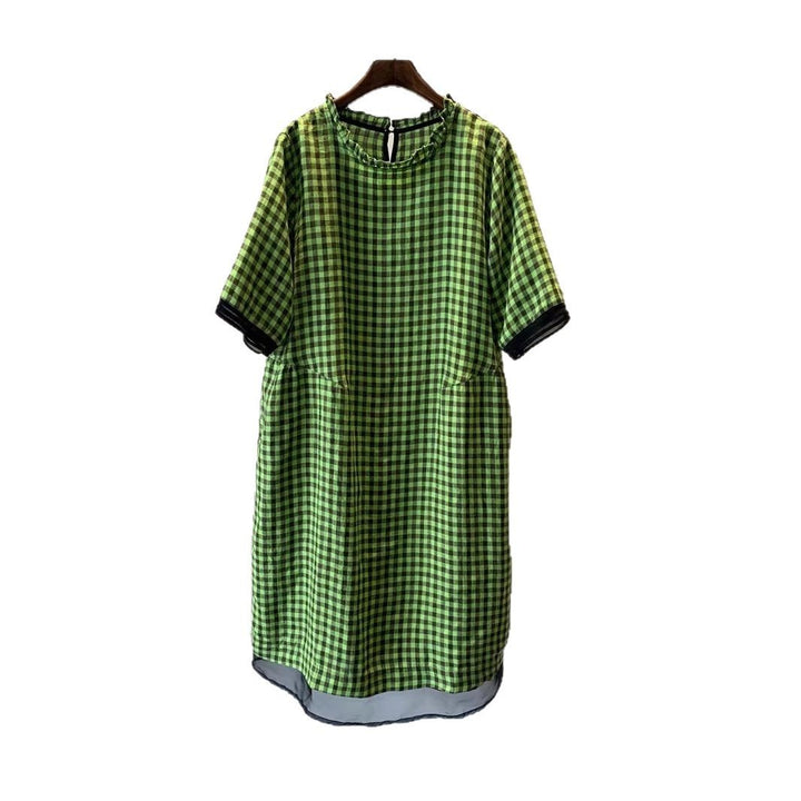 Dame Casual Gingham Check Tunika Kjole Stilla