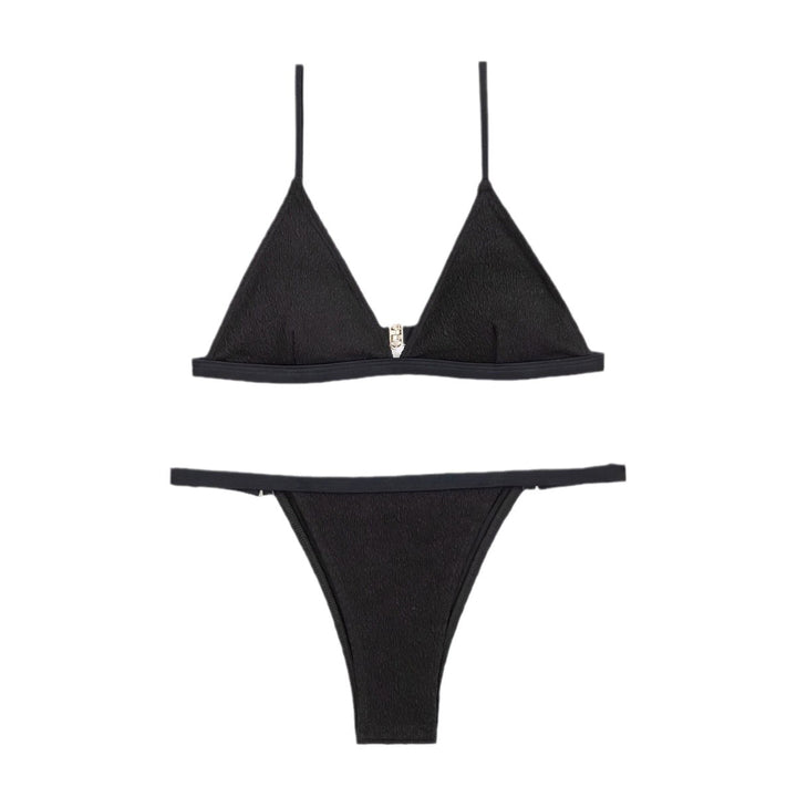 Dame triangel-bikini-sæt med elegant ribdesign og justerbare stropper Stilla