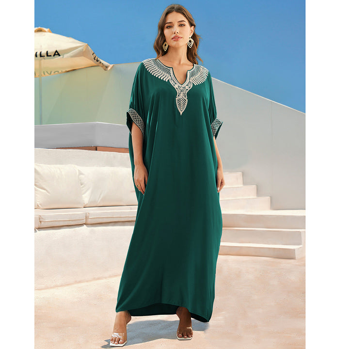 Damer elegant kaftan med kunstnerisk broderedesign Stilla