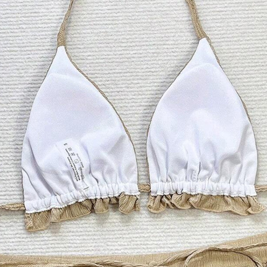 Dame triangel-bikini-sæt med afslappede shorts Skovae