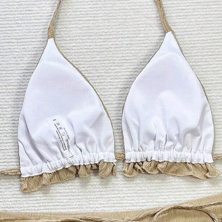 Dame triangel-bikini-sæt med afslappede shorts Skovae