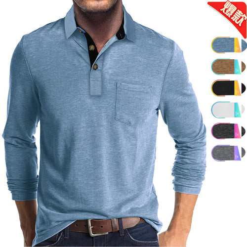 Herrer Langærmet Poloshirt Stilla