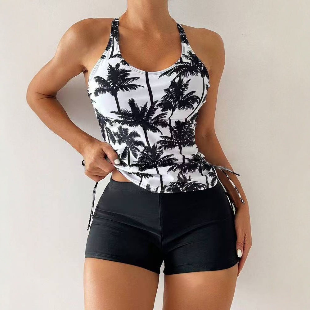 Dame Tankini med justerbare stropper og blomstrede shorts Stilla