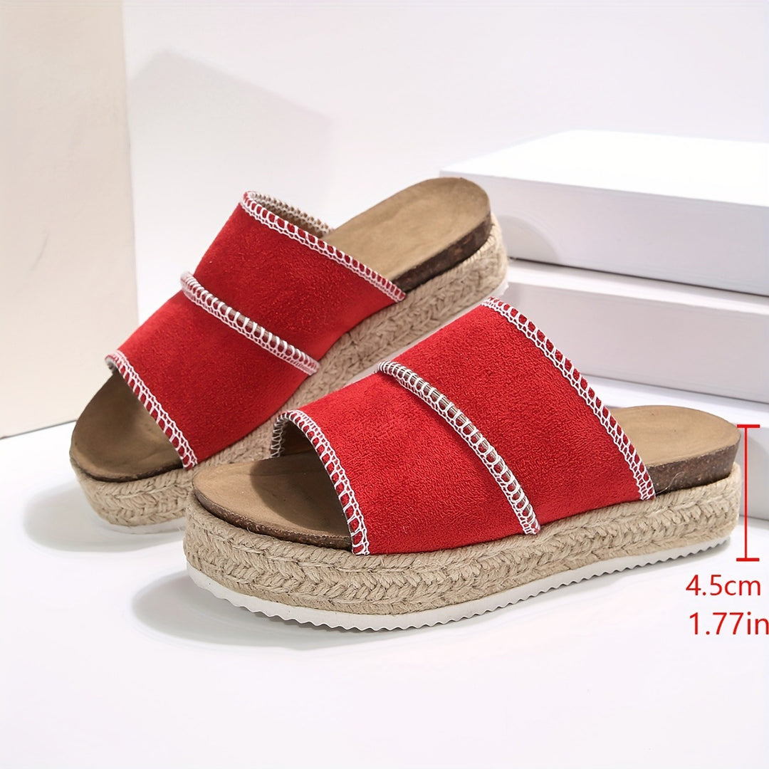 Dame Slip-On Sandaler med komfortabelt bast-design og moderne pynte sømme Stilla