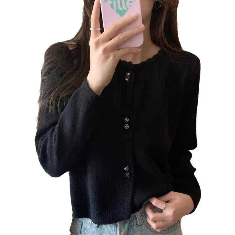 Kvinder Elegant Cardigan med Knap Detaljering Stilla