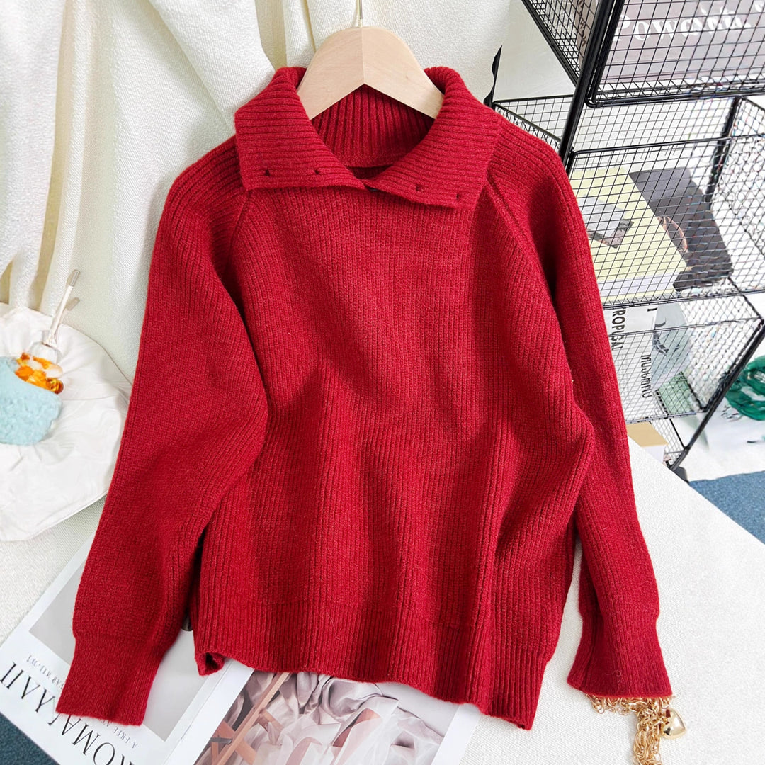 Kvinders varme højhalset sweater lavet af blødt strikket stof Stilla