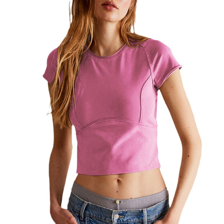 Dame tætsiddende crop-top med struktureret design Stilla