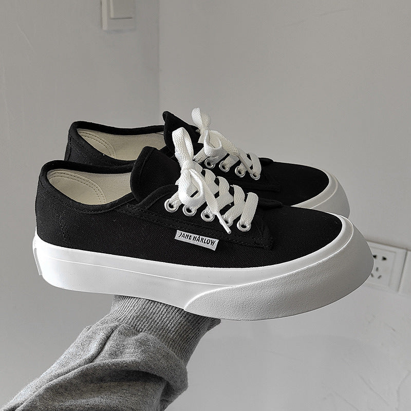 Dame sneakers i minimalistisk klassisk canvas-design med tyk sål Stilla