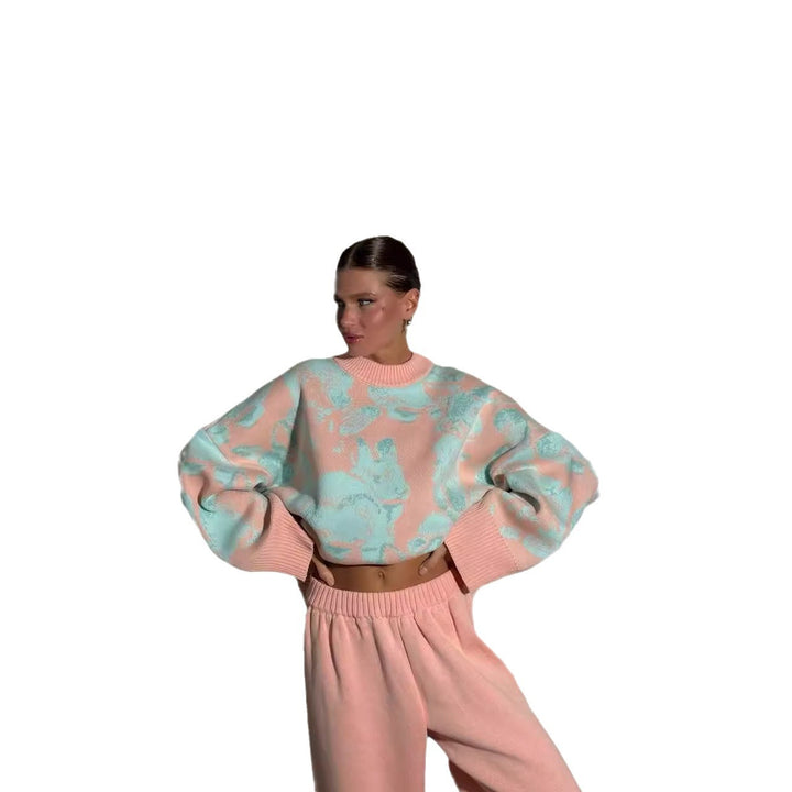 Kvinder Komfortabel Oversized Sweater med Unikt Mønster Stilla