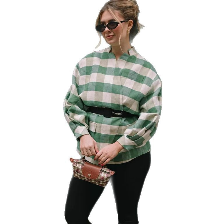 Dame Oversized Rute frakke Stilla