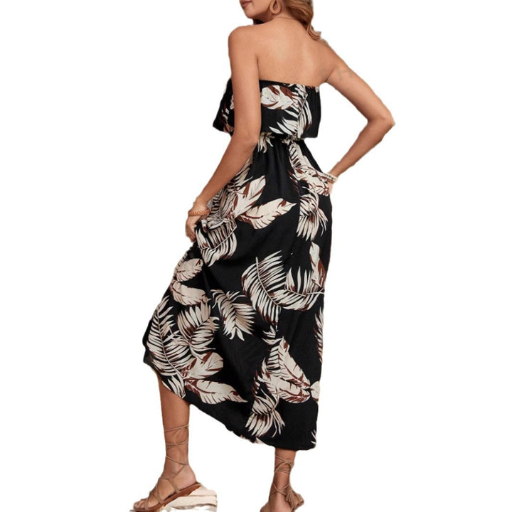 Dame Strapless Maxikjole med højt splittdetail Stilla