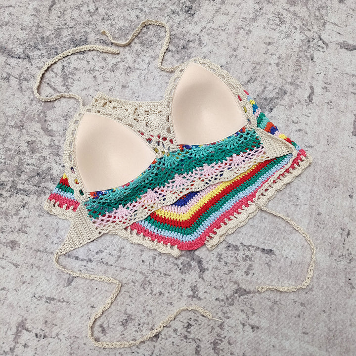 Dame Håndcrochetet Bikini-Sæt med asymmetrisk Snit Stilla
