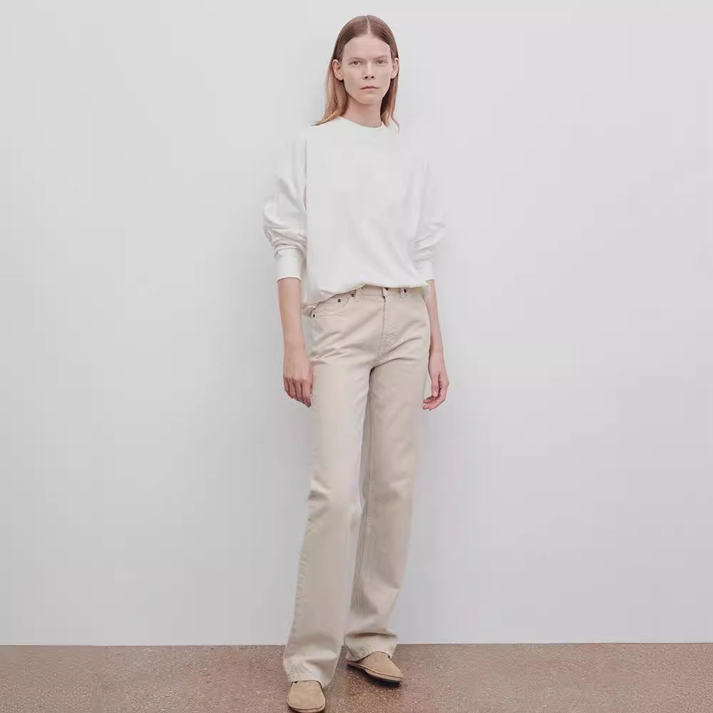 Dame afslappet sweatshirt med moderne oversized snit og elegante pufærmer Stilla