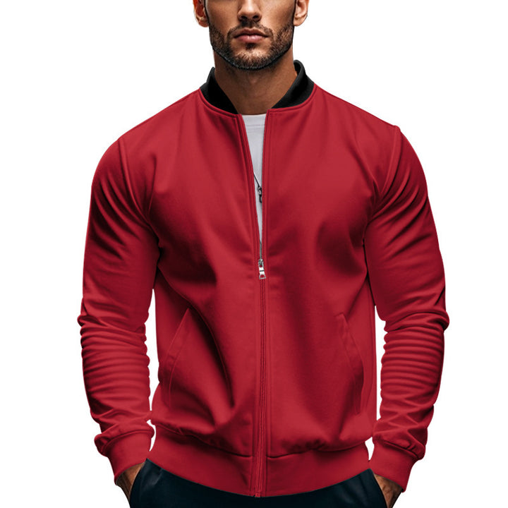 Herre nan moderne bomber i minimal stil med ståkrave, elastisk afslutningsbånd og funktionelle stiklommer Skovae