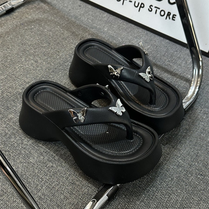 Dame Komfortable Flip-Flops med elegante sommerfugle accenter og ergonomisk sål Stilla