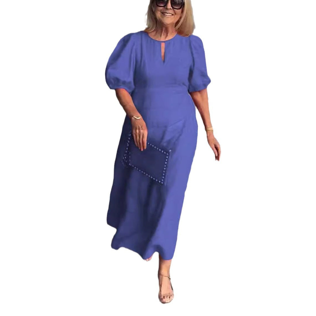 Damer Elegant Puffærmede Maxi Kjole Stilla