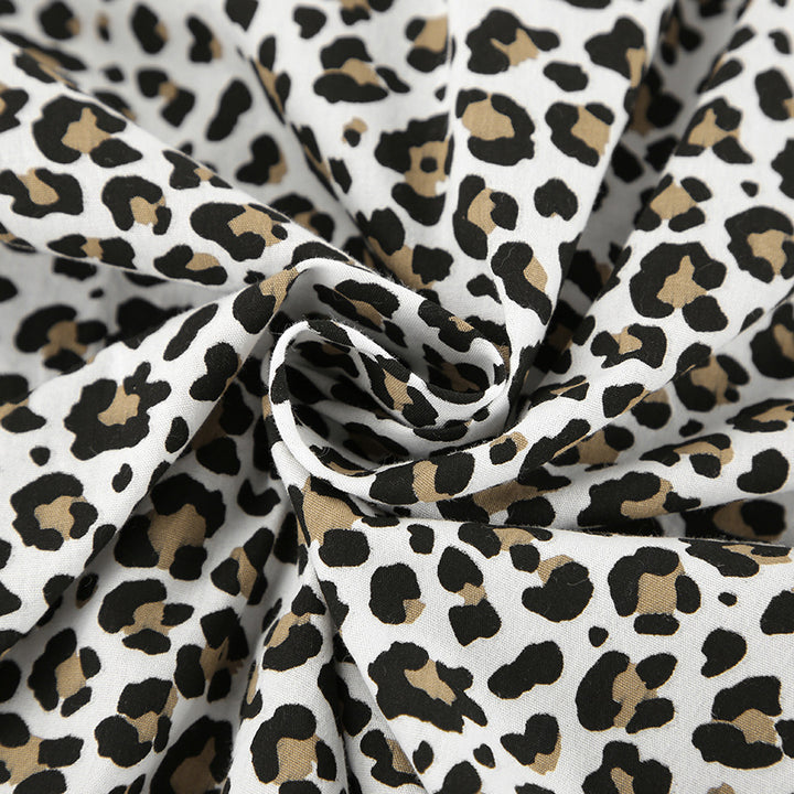 Dame skjorte med flæse detaljer i leopardmønster Stilla