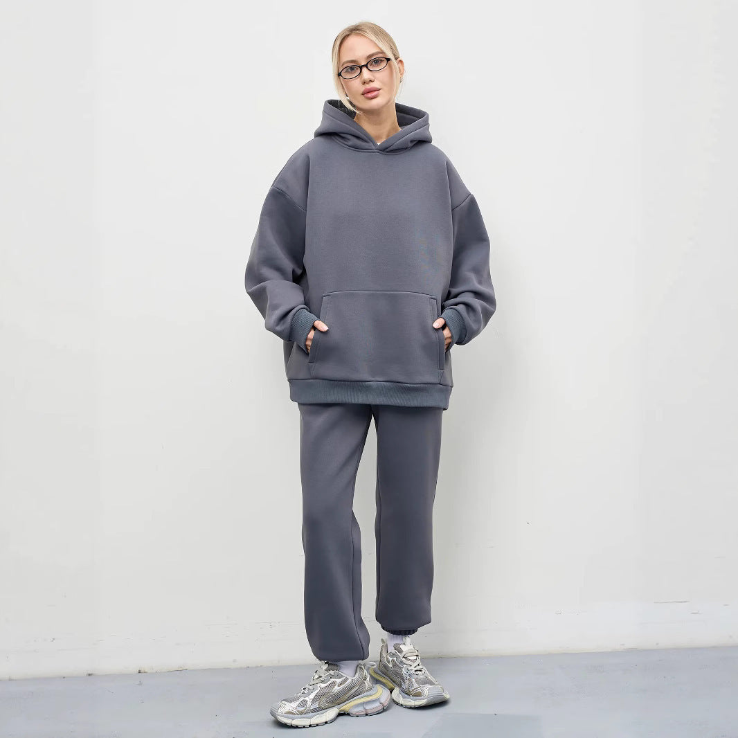 Dame Oversized Hoodie og Behagelige Joggingbukser i Moderne Design