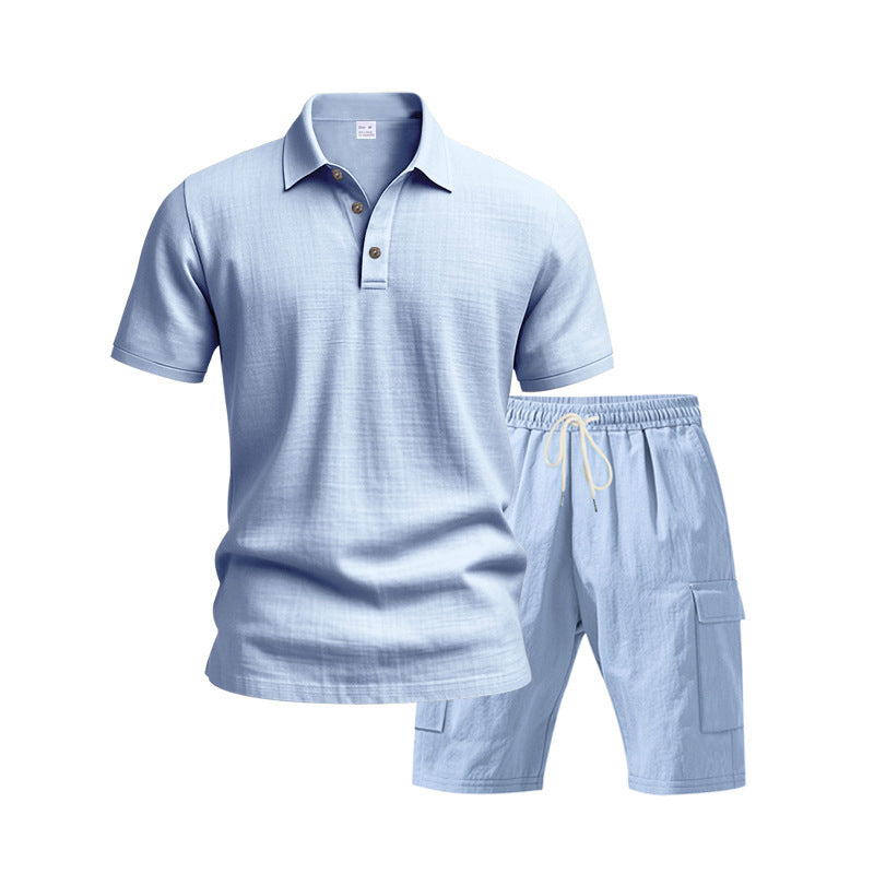 Herrer Polo- og Shorts-sæt i åndbart materiale med komfortabel pasform Stilla
