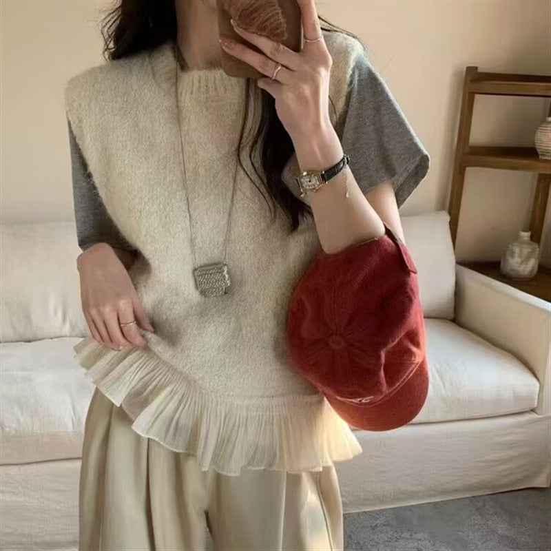 Kvinder Moderne Lagdelt Sweater med Volantkant Stilla