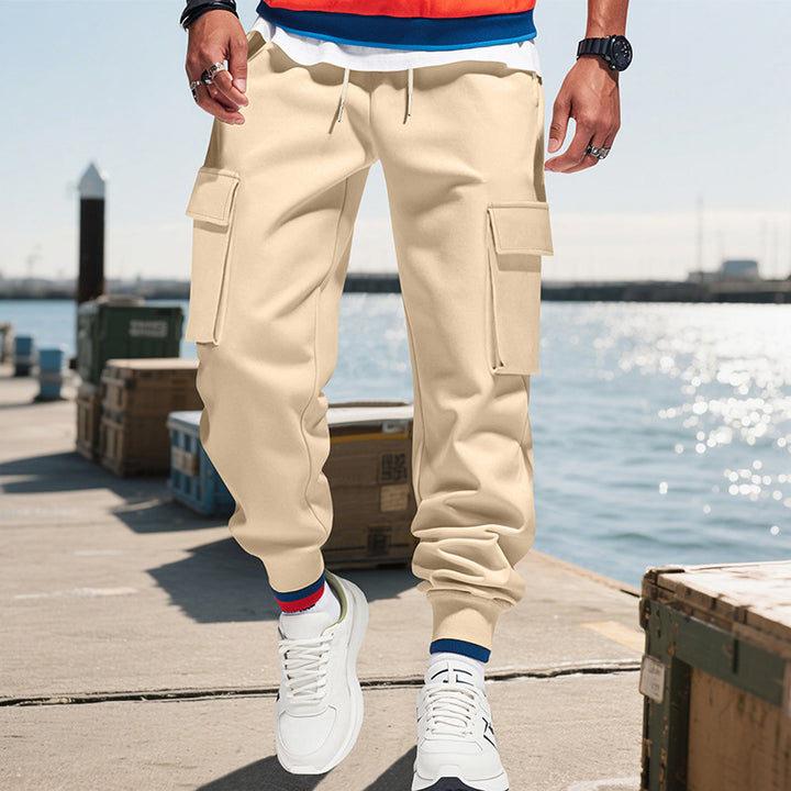 Herren nan urban Utility-jogger med snøre, påsatte klaplommer og elastisk kant Skovae
