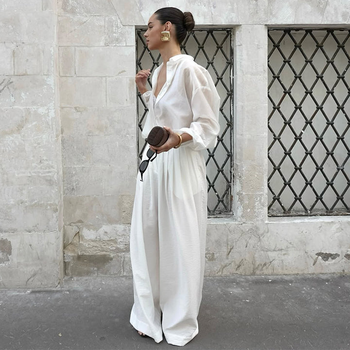 Damernes Gennemsigtig Bluse med elegant snit og moderne akcenter Stilla