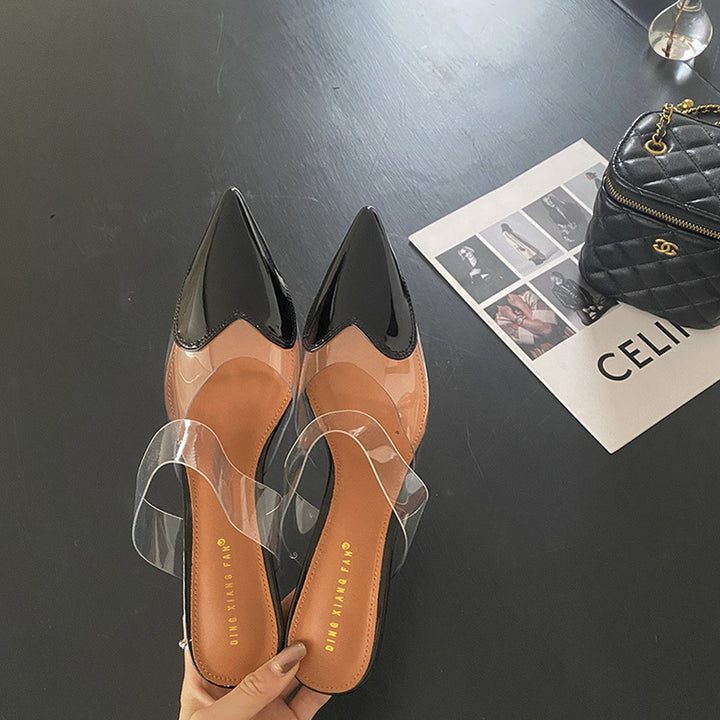 Dame Slingback Hæle med gennemsigtige remme og elegant spids tå Stilla
