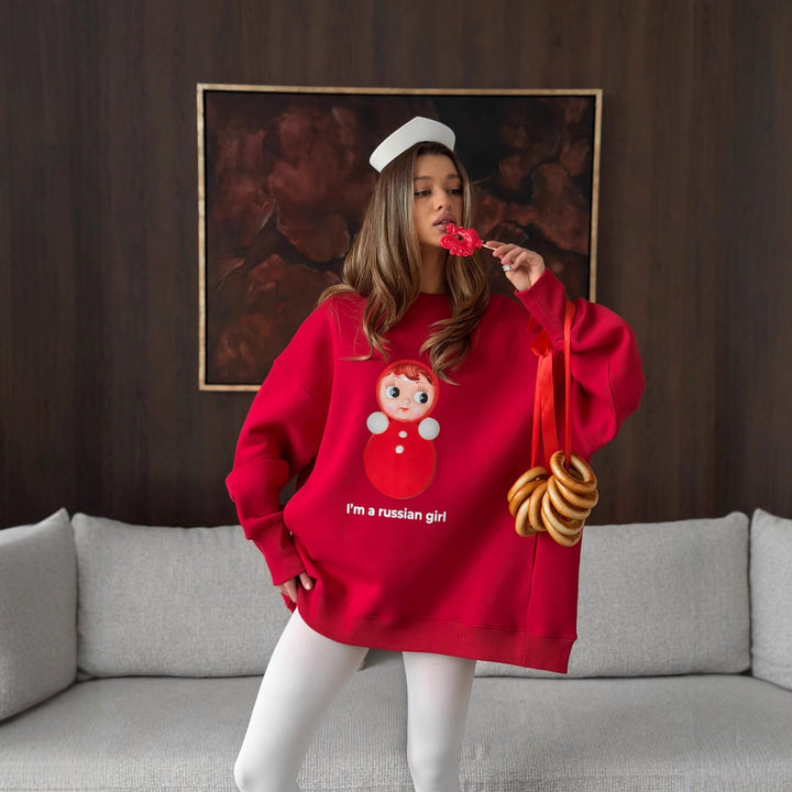 Kvinders oversized sweatshirt med originaltryk og komfortabel pasform Stilla