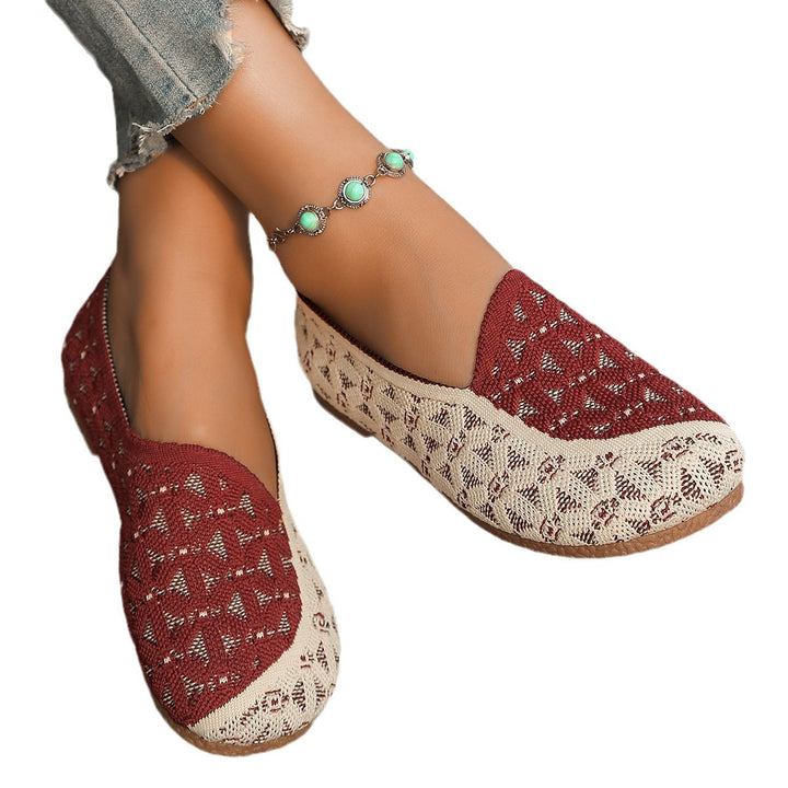 Dame Åndbare Slip-On Sko med mode Strikdesign Stilla