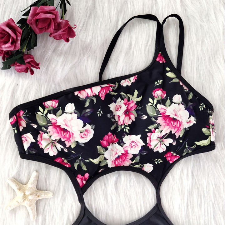 Damer one-piece badedragt med blomstertryk Skovae
