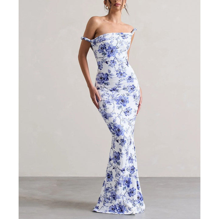 Damer Off-Shoulder Leopardmønster Maxi Kjole Stilla