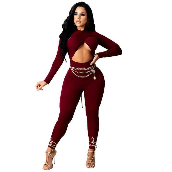 Dame Cut-Out Jumpsuit med høj talje og raffinerede detaljer Stilla