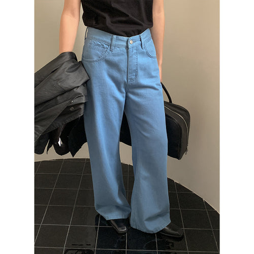 Dame bred jeans med høj talje og elegant silhuet Stilla