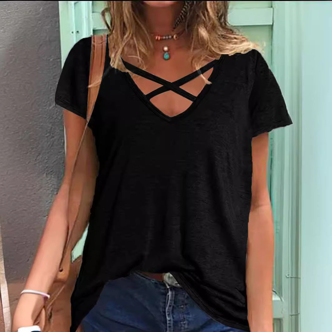 Dame Crisscross V-Udskæring Top Stilla