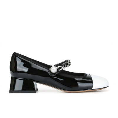 Dame elegante Mary Jane Ballerinas med modisk kæde rem Stilla
