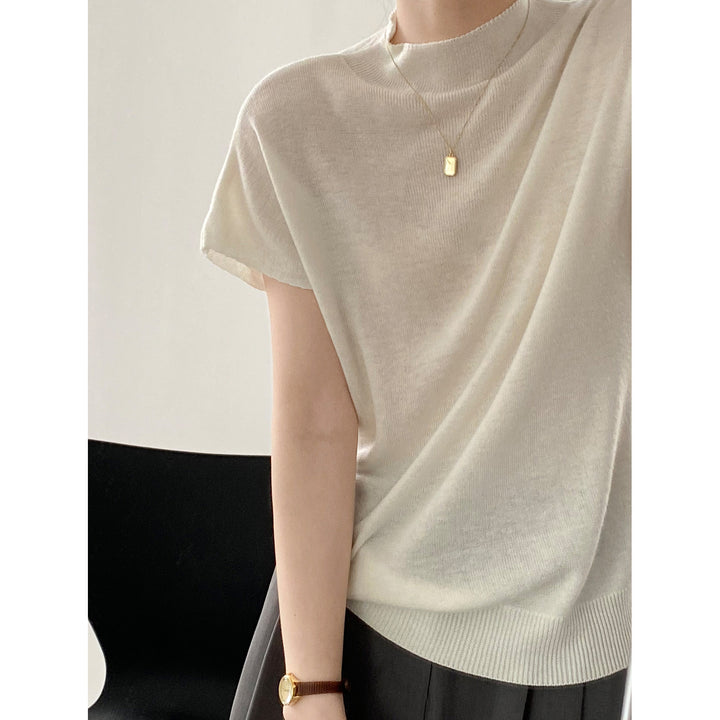 Dame elegant Kortærmet sweater med fin struktur og afslappet pasform Stilla