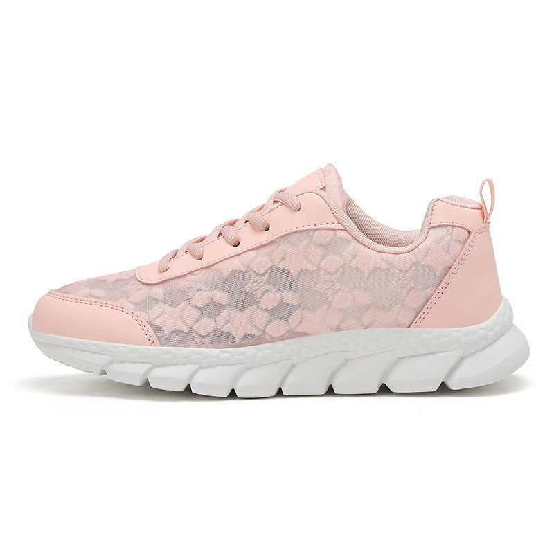 Dame net sneaker med blomstermønster i net, fleksibel segmentsål og polstret hælkant Skovae