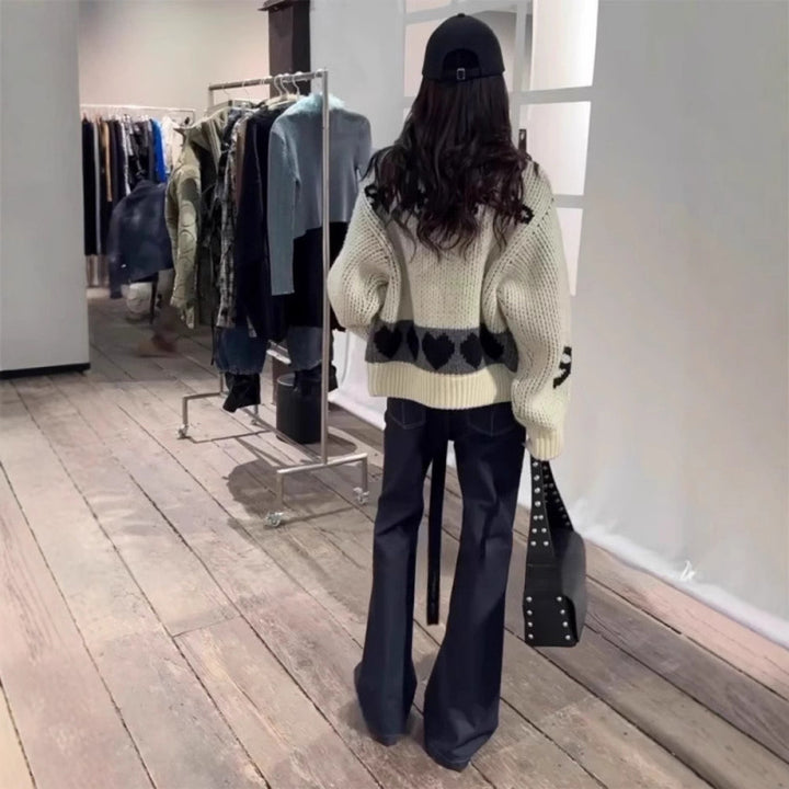 Dame Højskårne Flared Jeans med justerbar Talje Stilla